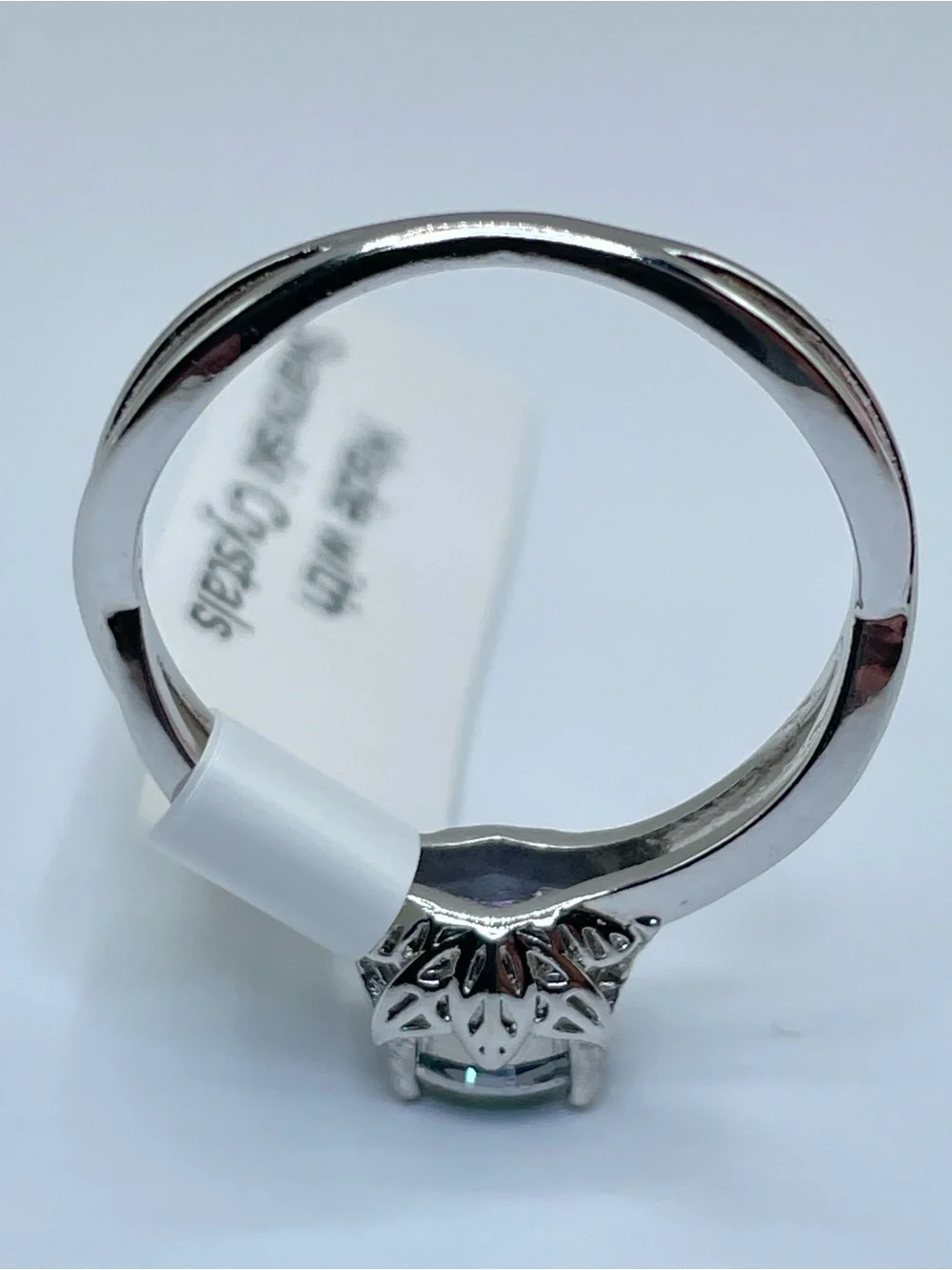 Swarovski Crystal Elements Mystic Rainbow Crystal Solitaire Ring Sz 10